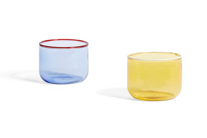 Tint glas 20 cl 2-pak, Lysegul/Hvid kant HAY