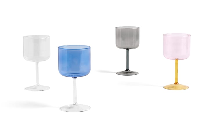 Tint vinglas 25 cl 2-pak, Blå/Klar HAY