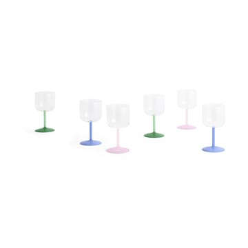 Tint vinglas 25 cl 2-pak - Clear-jade light blue - HAY