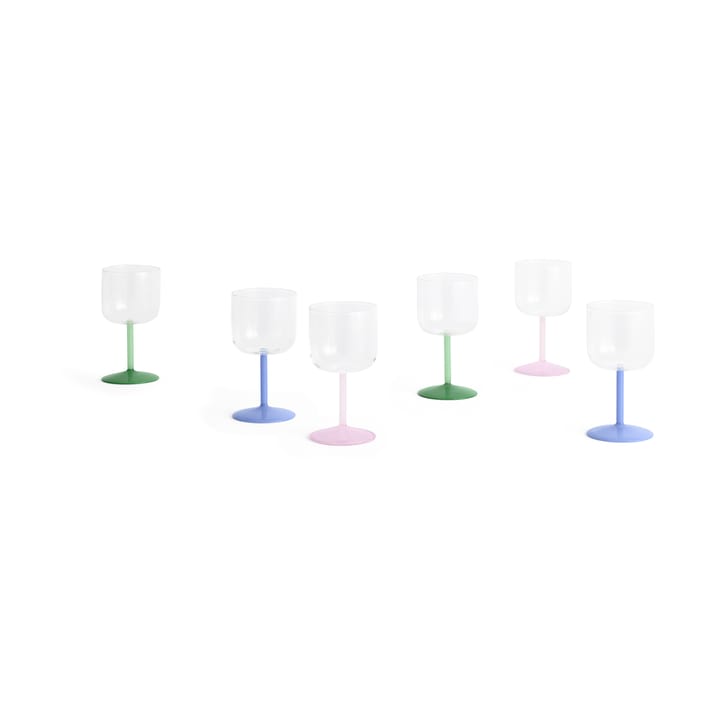 Tint vinglas 25 cl 2-pak, Clear-jade light green-jade dark green HAY
