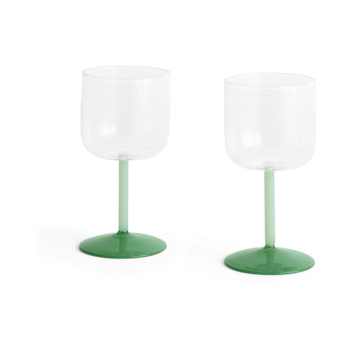 Tint vinglas 25 cl 2-pak - Clear-jade light green-jade dark green - HAY