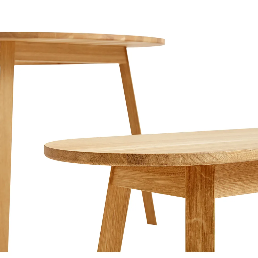 Triangle Leg bænk, olieret eg, 150 cm HAY