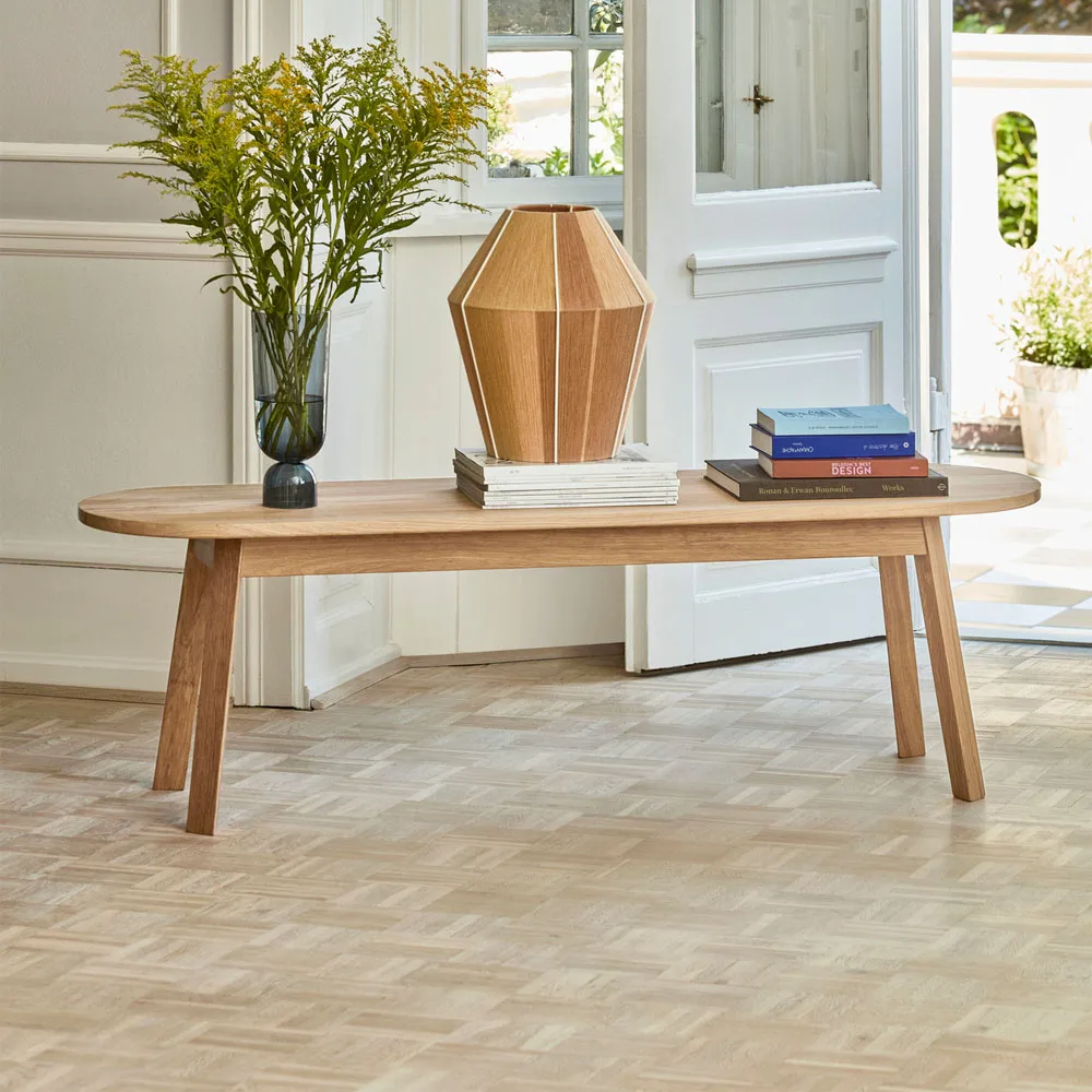 Triangle Leg bænk, olieret eg, 150 cm HAY