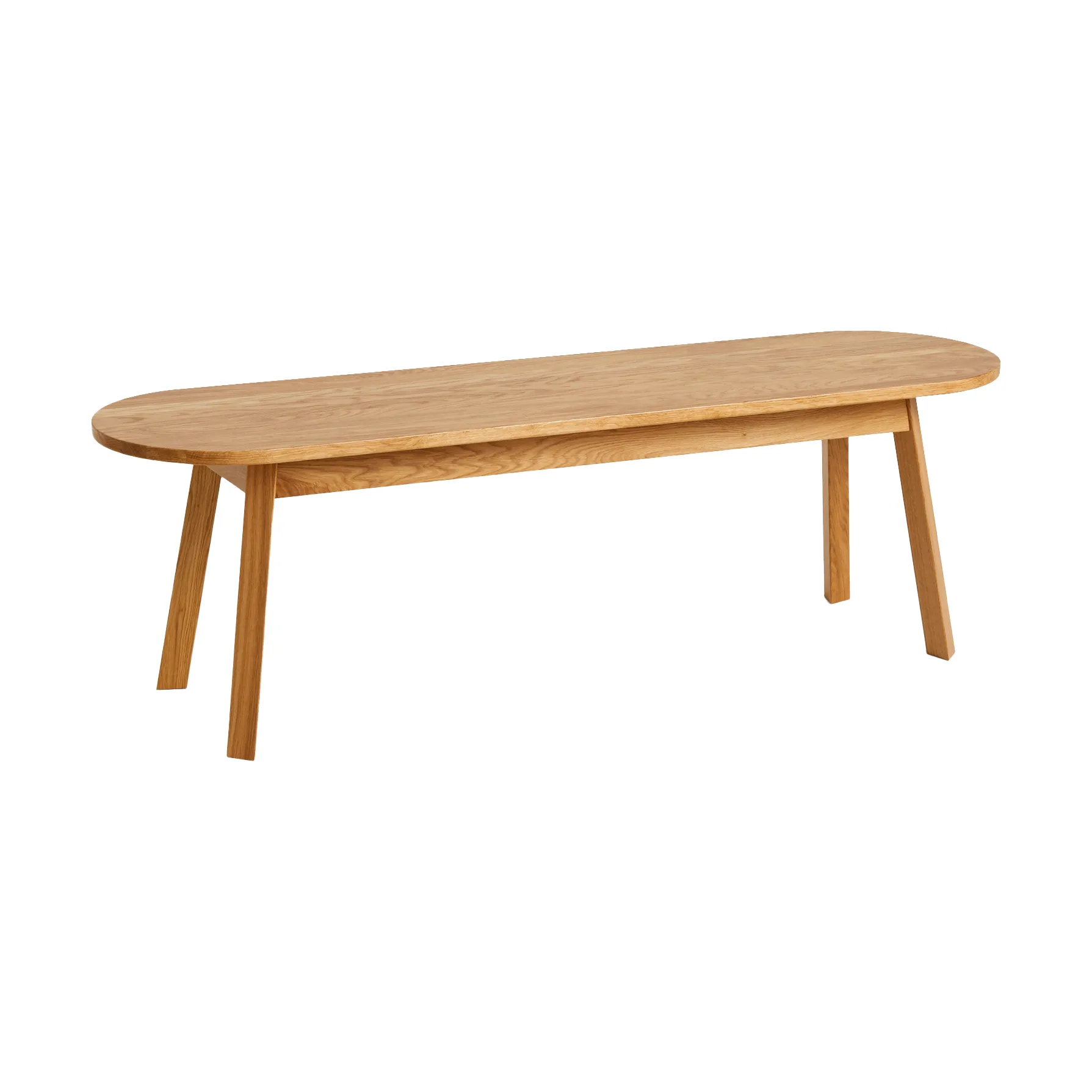 Triangle Leg bænk, water-based lacquered oak, 200 cm HAY
