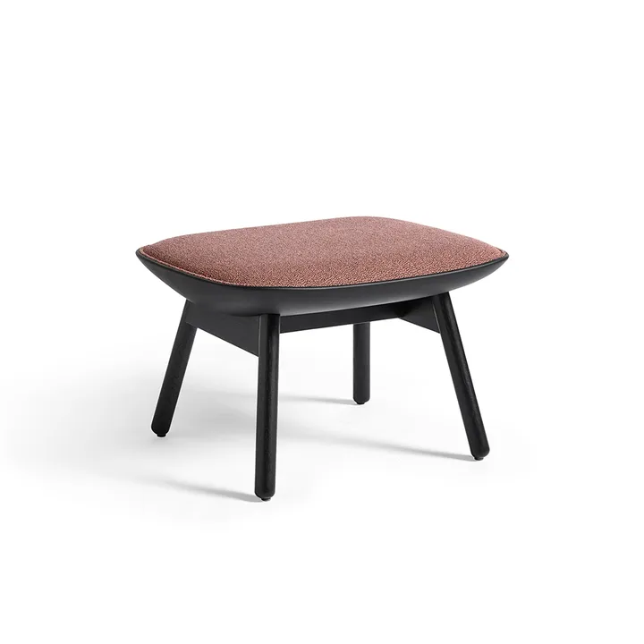 Uchiwa fodskammel - 12 clementine-sort eg-sort læder - HAY