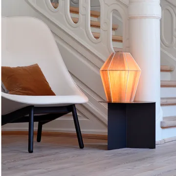 Uchiwa loungestol - Black/white-sort eg-sort læder - HAY