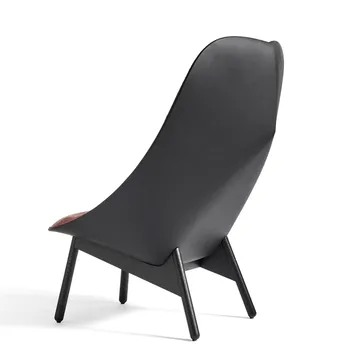 Uchiwa loungestol - Black/white-sort eg-sort læder - HAY