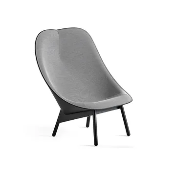 Uchiwa loungestol - Black/white-sort eg-sort læder - HAY