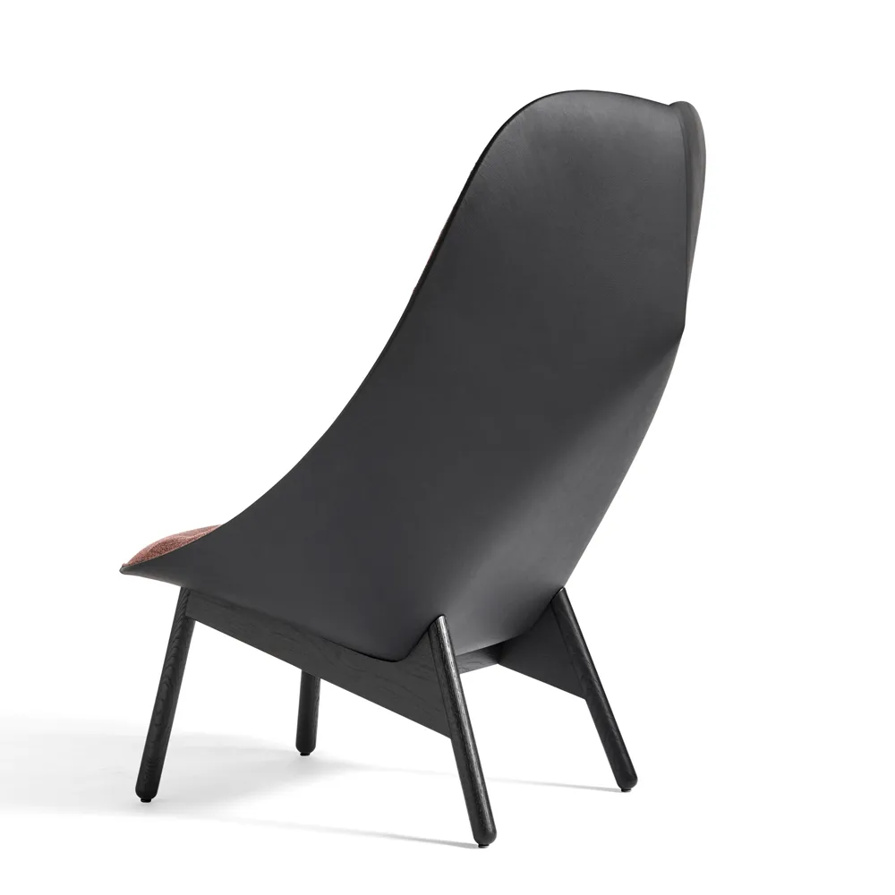 Uchiwa Quilt loungestol, 12 clementine-sort eg-sort læder HAY