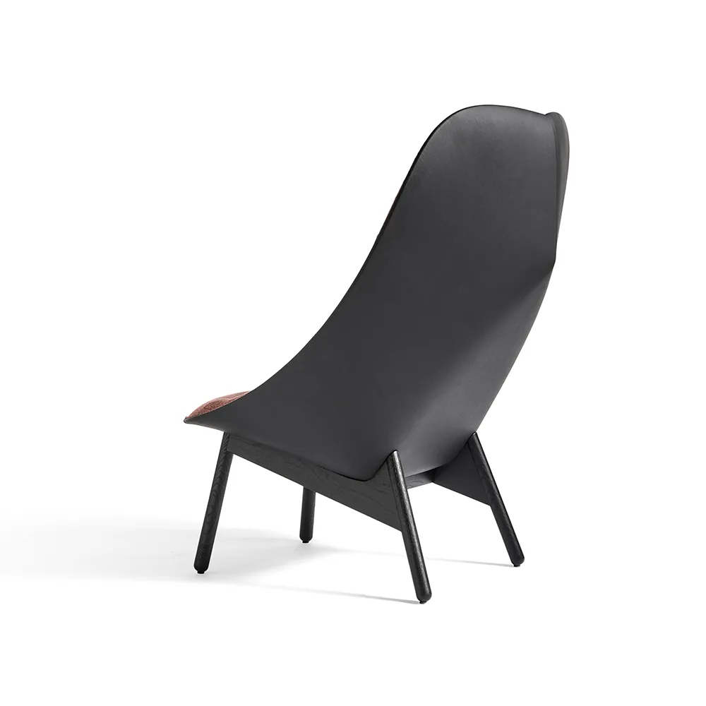 Uchiwa Quilt loungestol, 12 clementine-sort eg-sort læder HAY