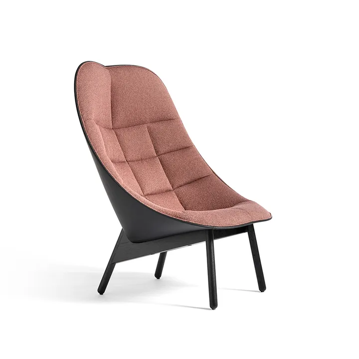 Uchiwa Quilt loungestol - 12 clementine-sort eg-sort læder - HAY