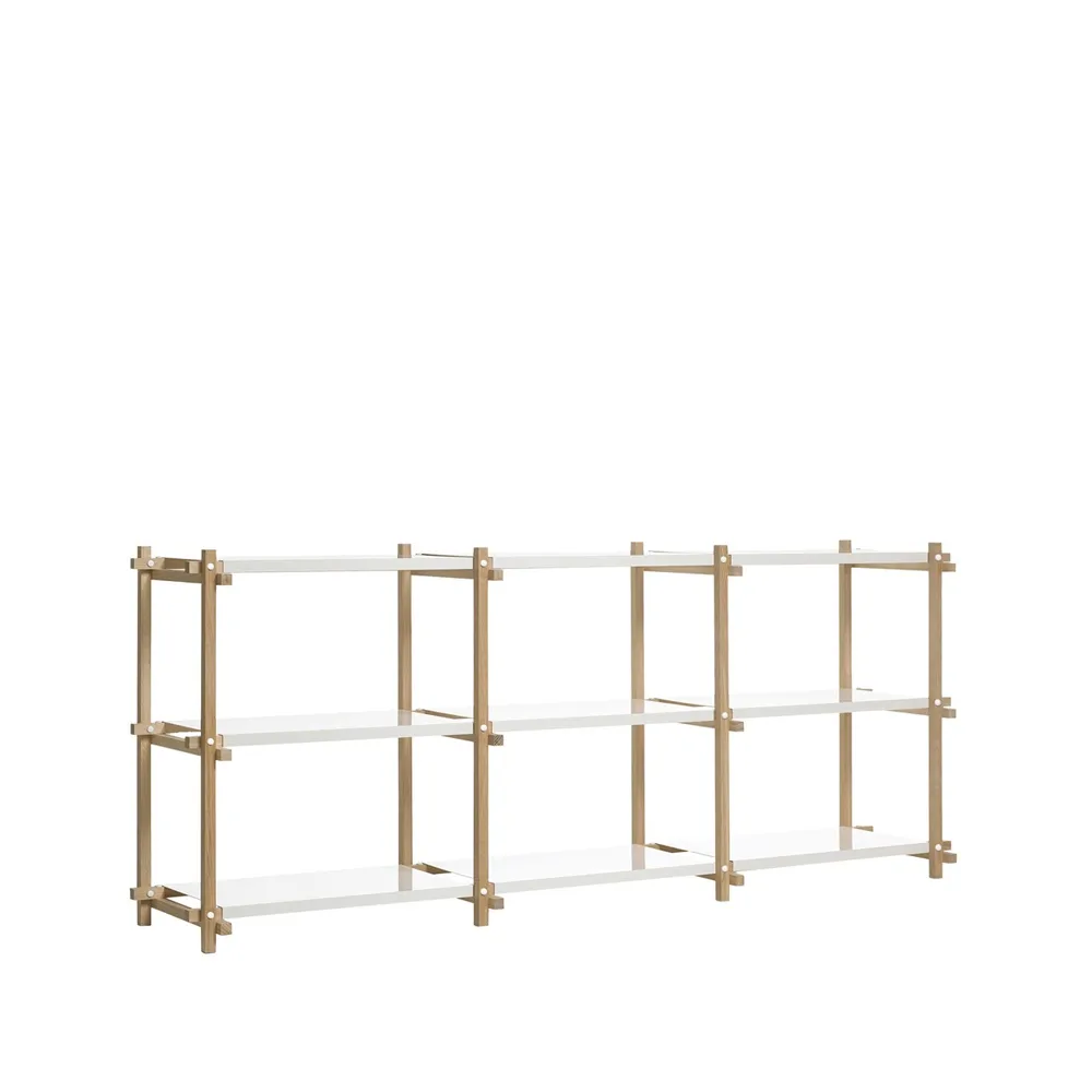 Woody hylde, Oak-white lacquered shelf, low HAY