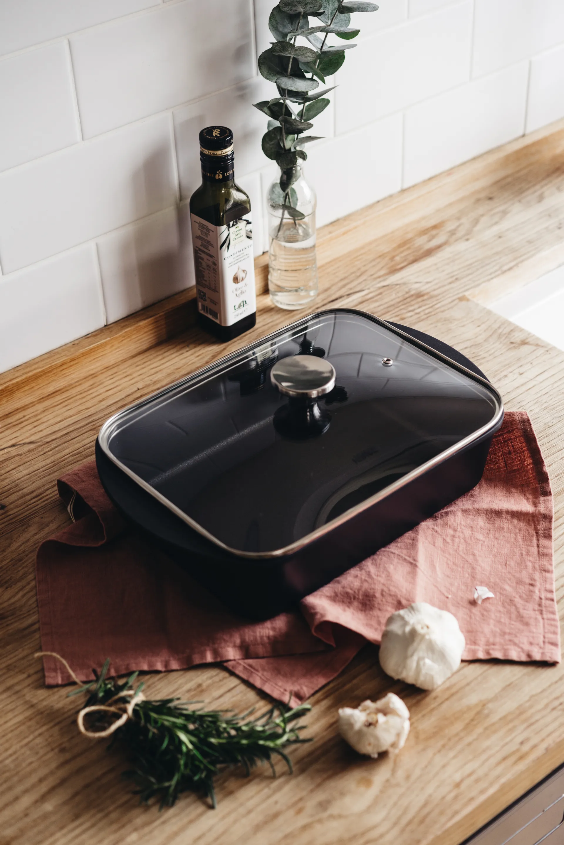 Heirol bradepande med induktionsplade og låg, 22x33 cm Heirol