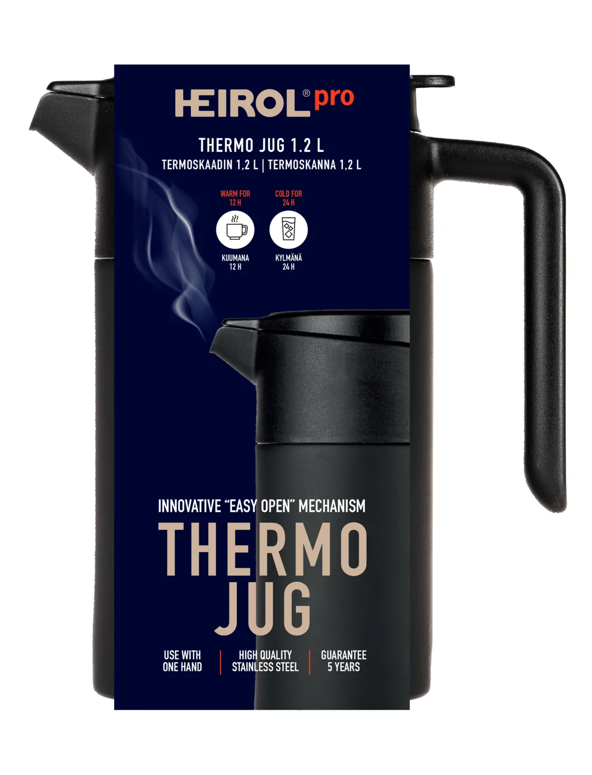 Heirol termokande 1,2 l, Sort Heirol