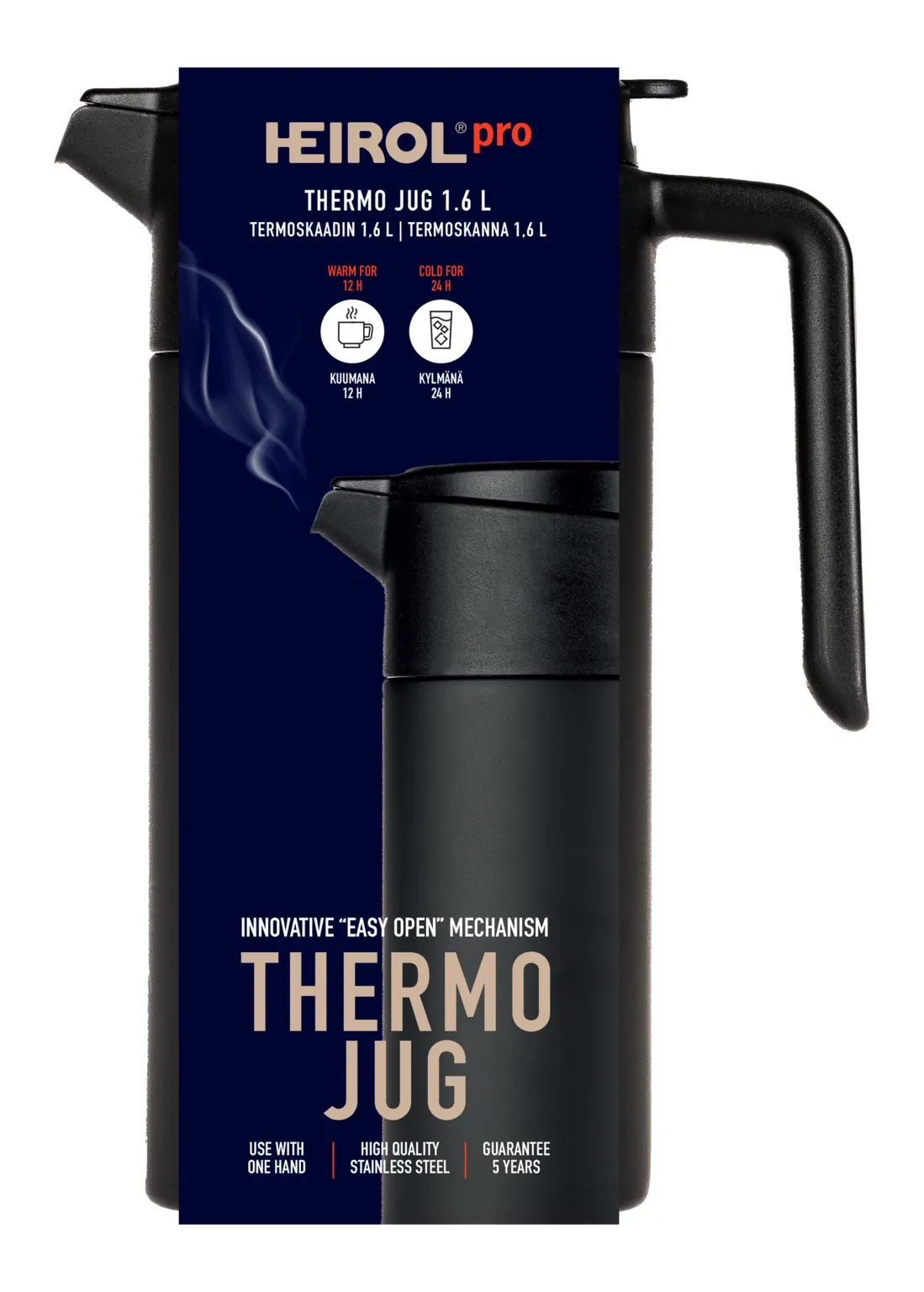 Heirol termokande 1,6 l, Sort Heirol