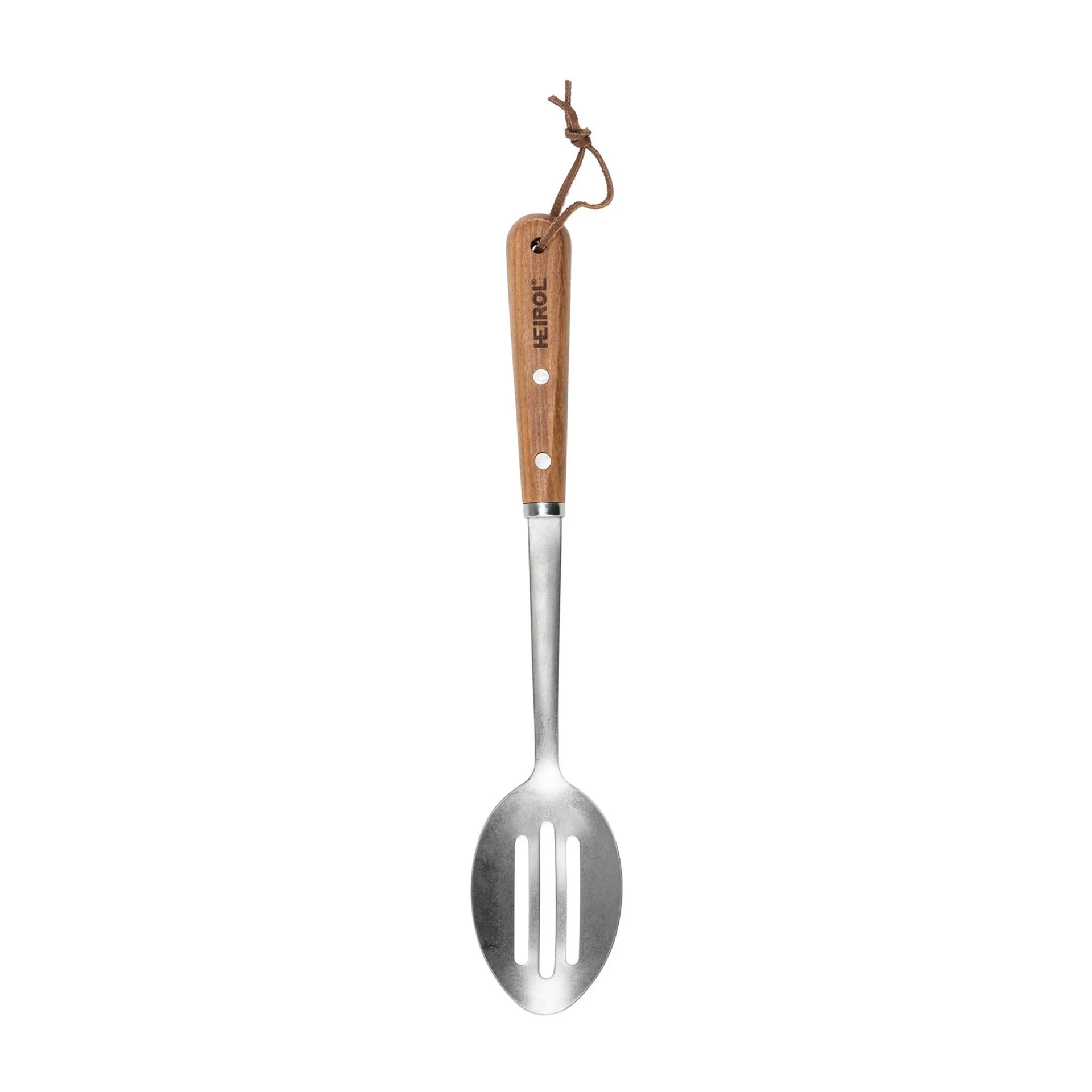 Rustfri slidset serveringsske 34 cm, Bøg Heirol