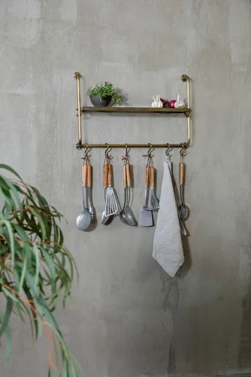 Rustfri slidset serveringsske 34 cm - Bøg - Heirol