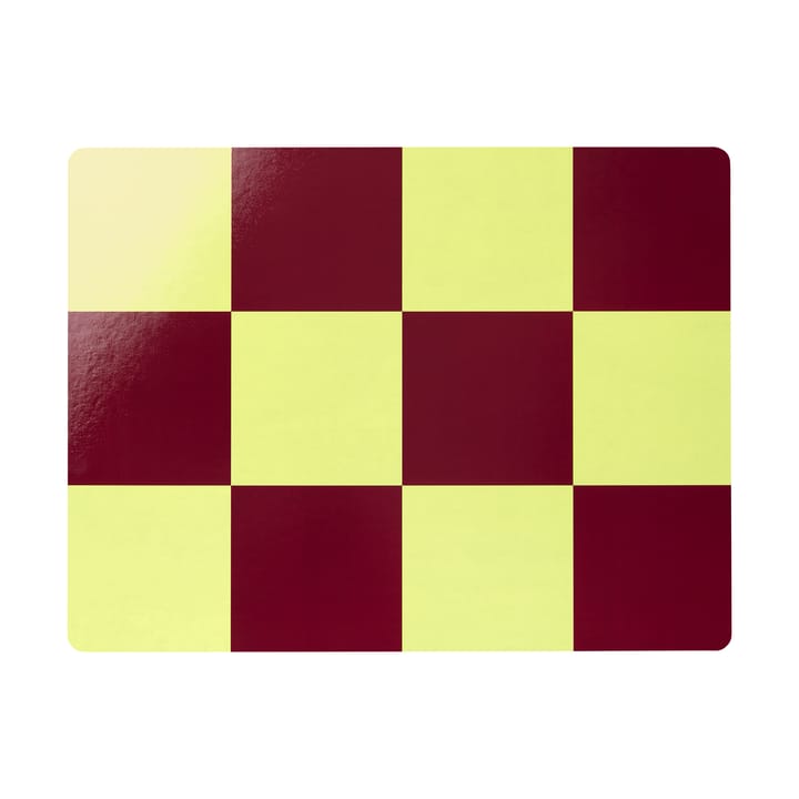 Check dækkeserviet 30x40 cm 2-pak - Butter-burgundy - Hem