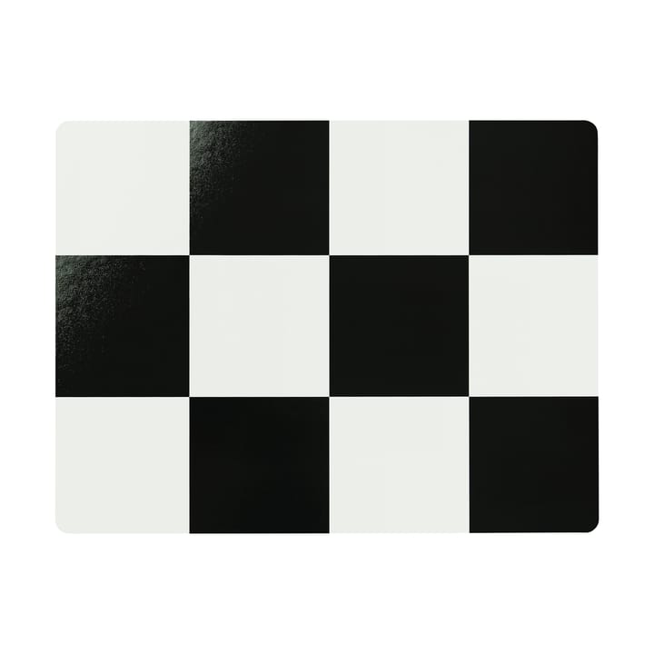 Check dækkeserviet 30x40 cm 2-pak - Cream-black - Hem