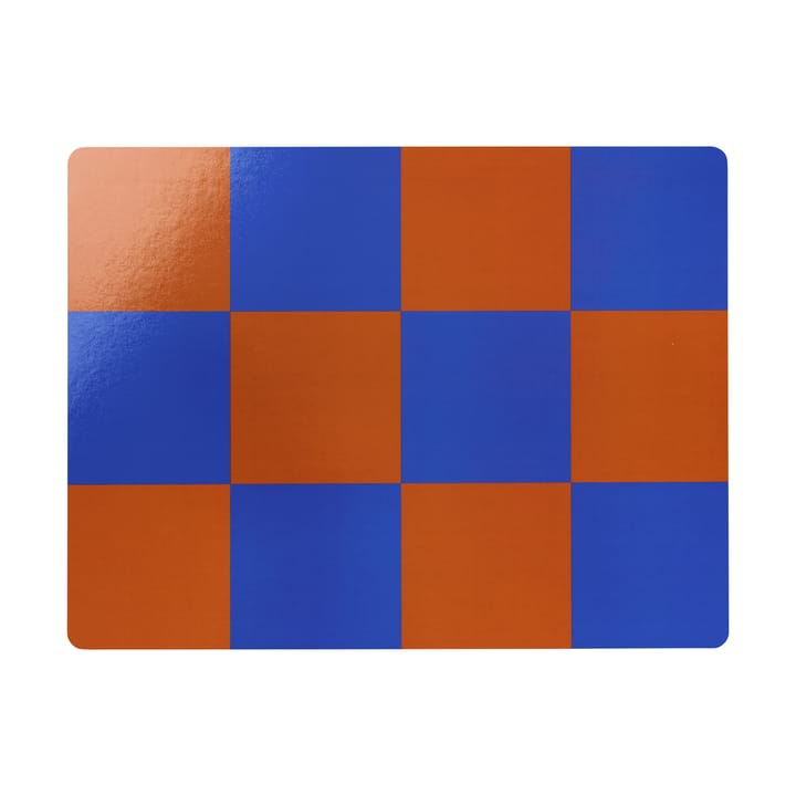 Check dækkeserviet 30x40 cm 2-pak - Terracotta-cobalt - Hem