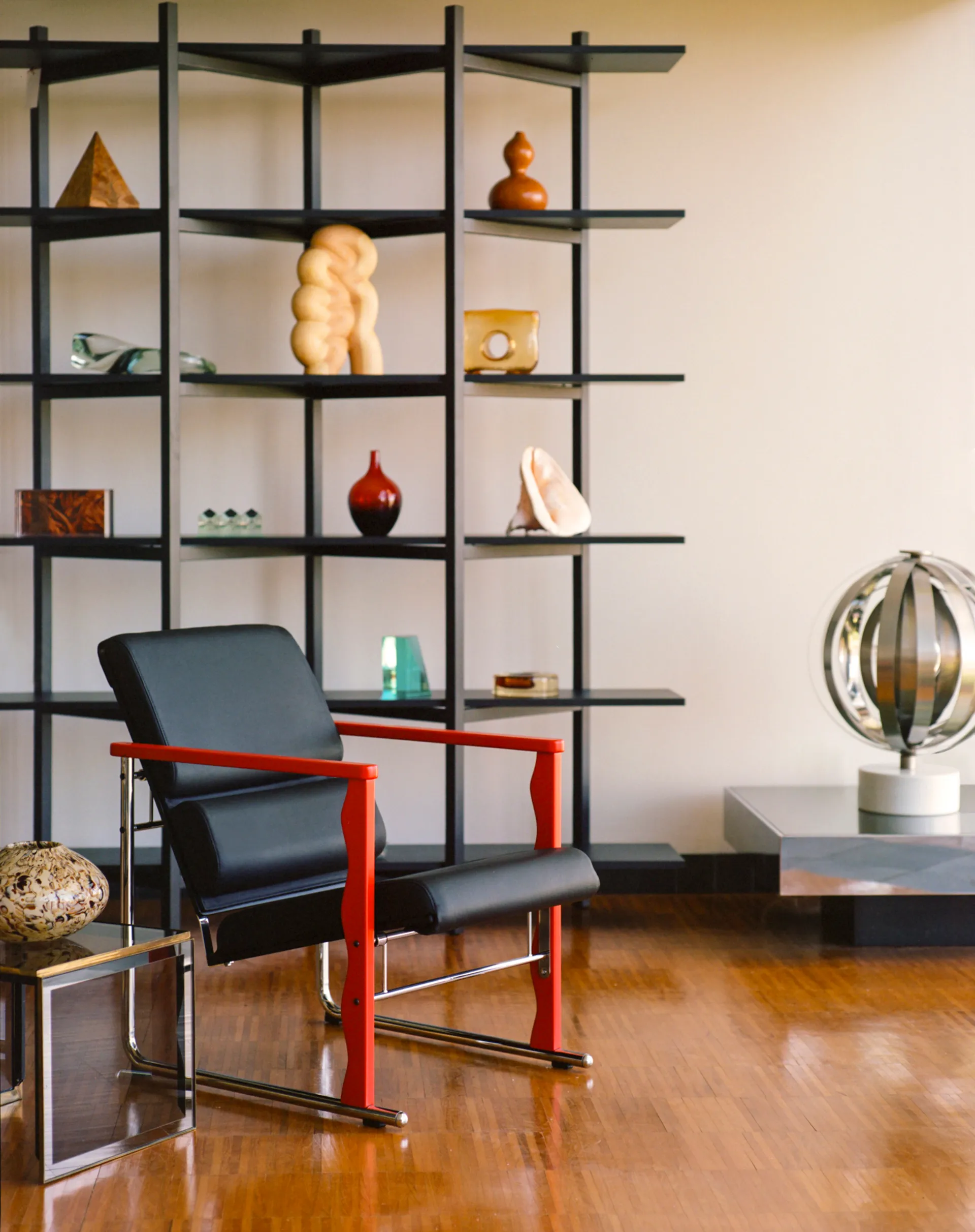 Experiment 501 loungelænestol, Green-black leather Hem