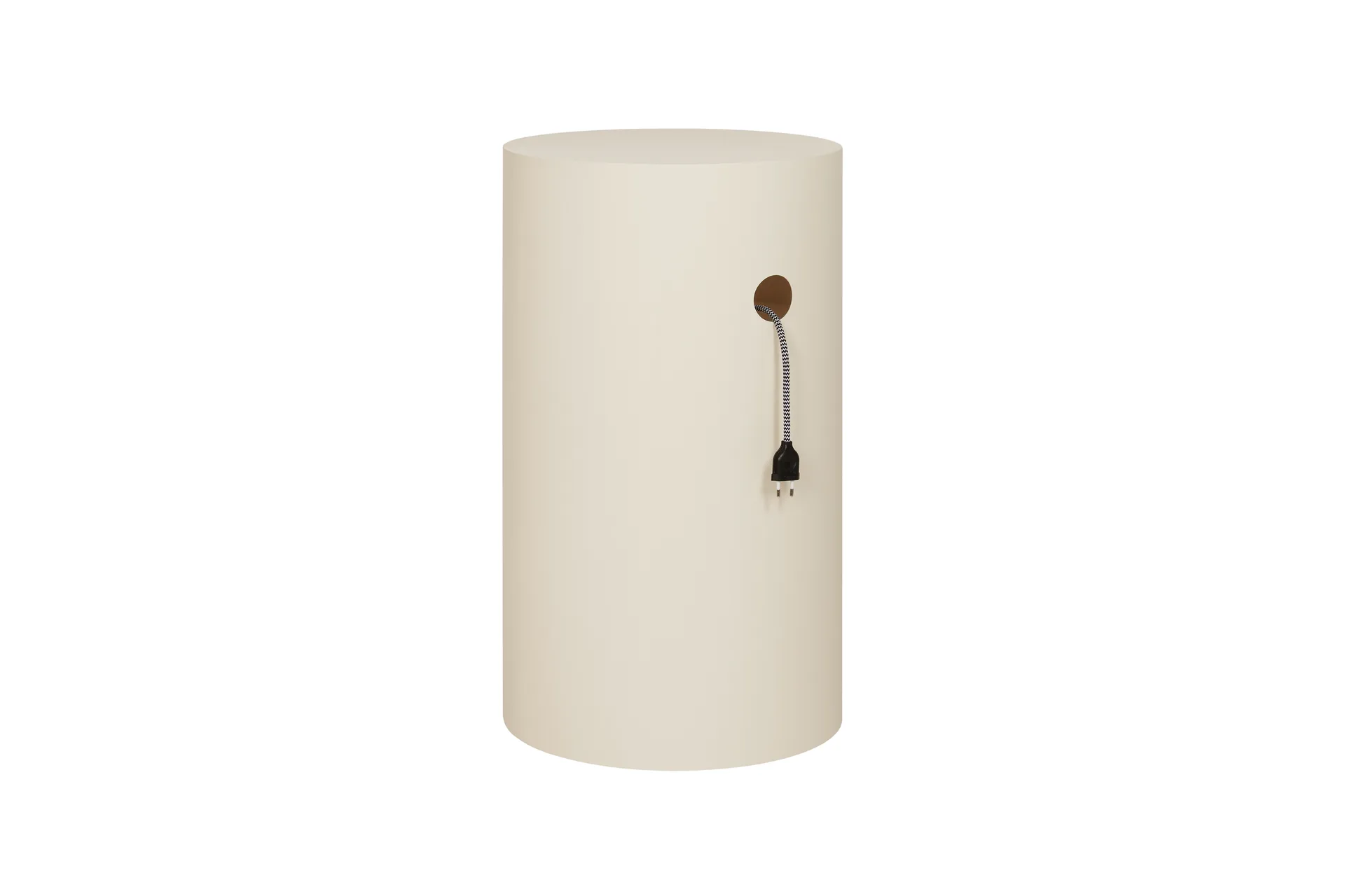 Hide piedestal Ø38x68 cm, Light ivory textured Hem