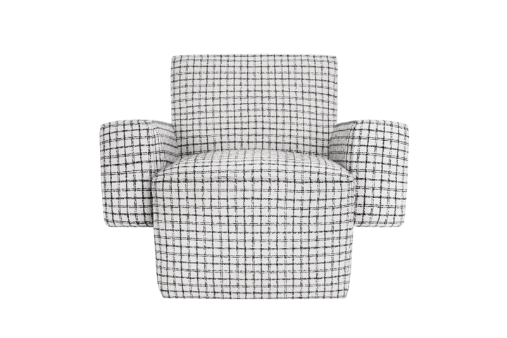Hunk loungelænestol med armlæn, Checkered black/white Hem