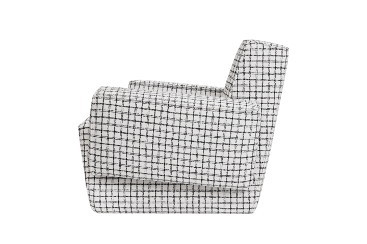 Hunk loungelænestol med armlæn, Checkered black/white Hem