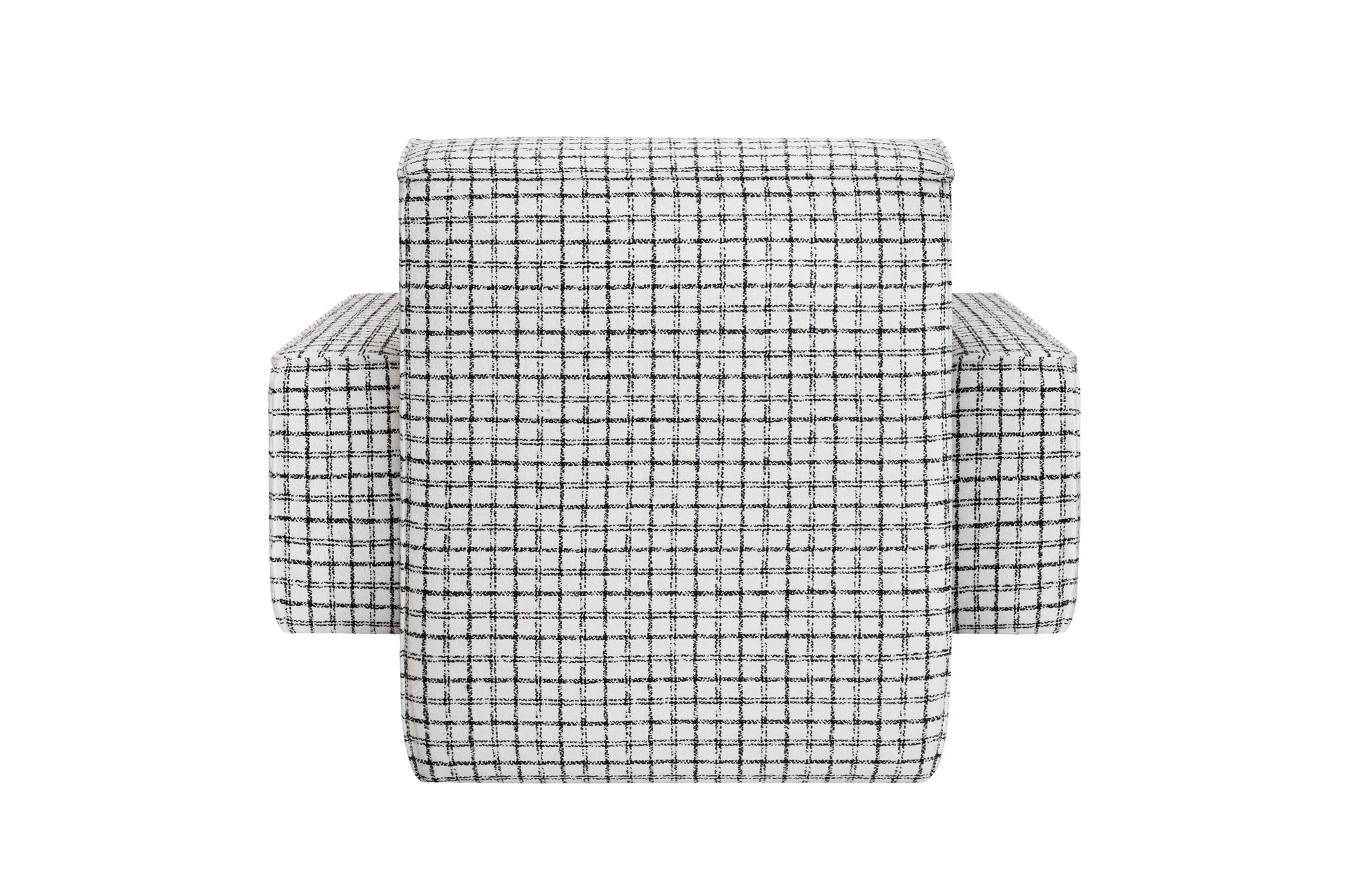 Hunk loungelænestol med armlæn, Checkered black/white Hem