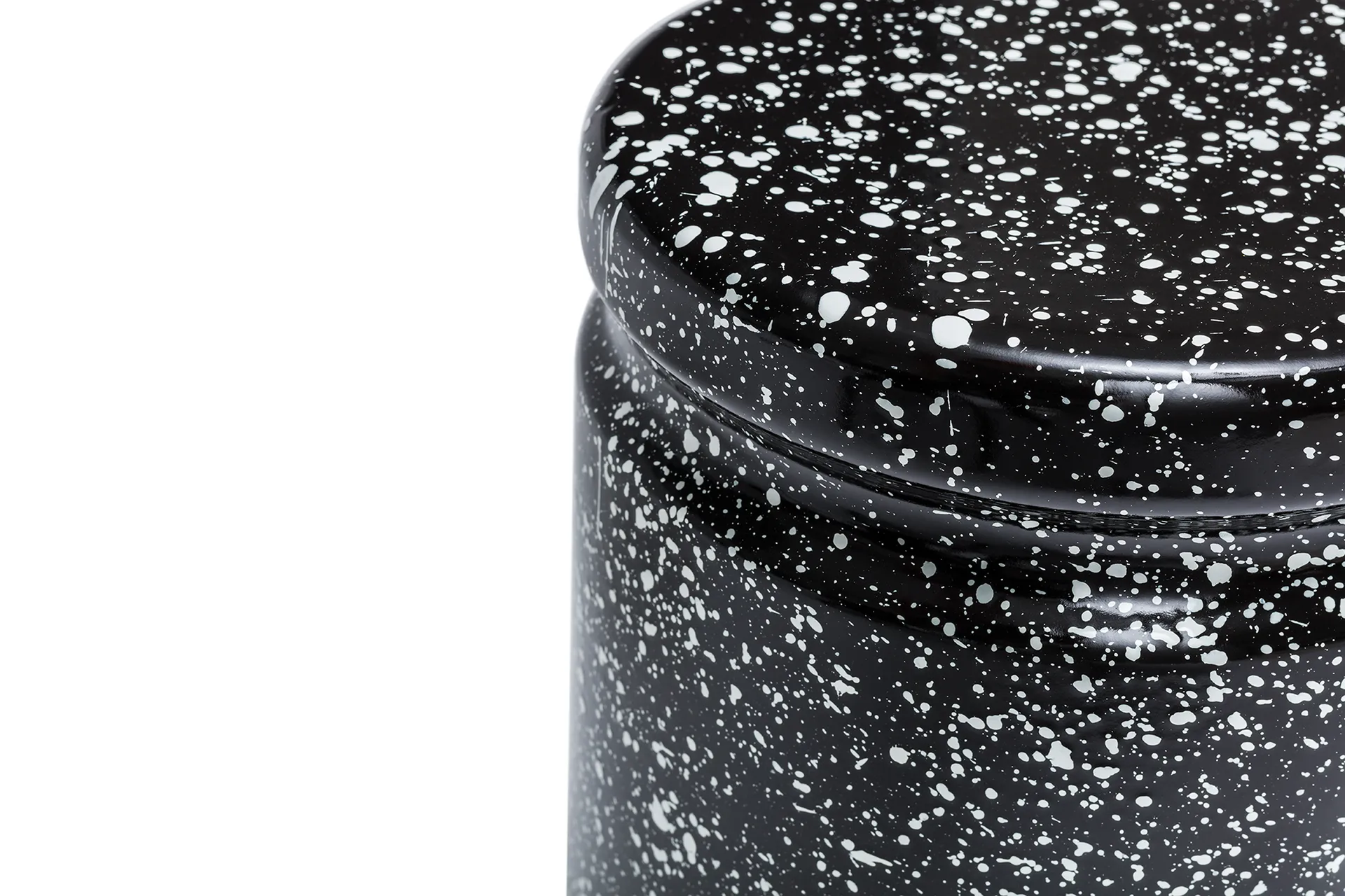 Last skammel Ø32x44 cm, Black-white splatter Hem