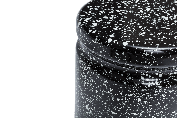 Last skammel Ø32x44 cm, Black-white splatter Hem