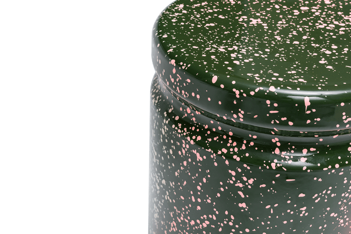 Last skammel Ø32x44 cm, Green-pink splatter Hem