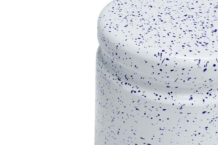Last skammel Ø32x44 cm, White-blue splatter Hem