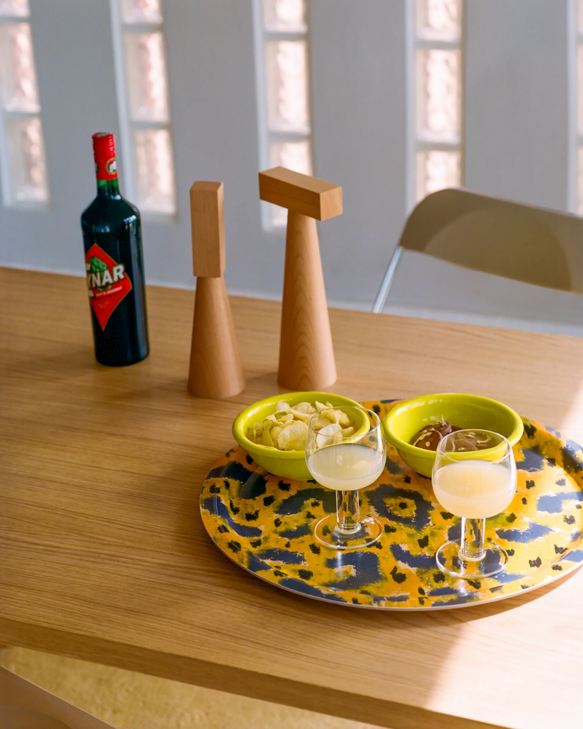 Monster bakke Medium Ø49 cm, Ochre yellow-grey-black Hem