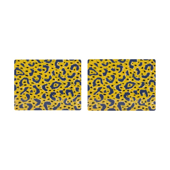 Monster dækkeserviet 30x40 cm 2-pak - Ochre yellow-grey-black - Hem
