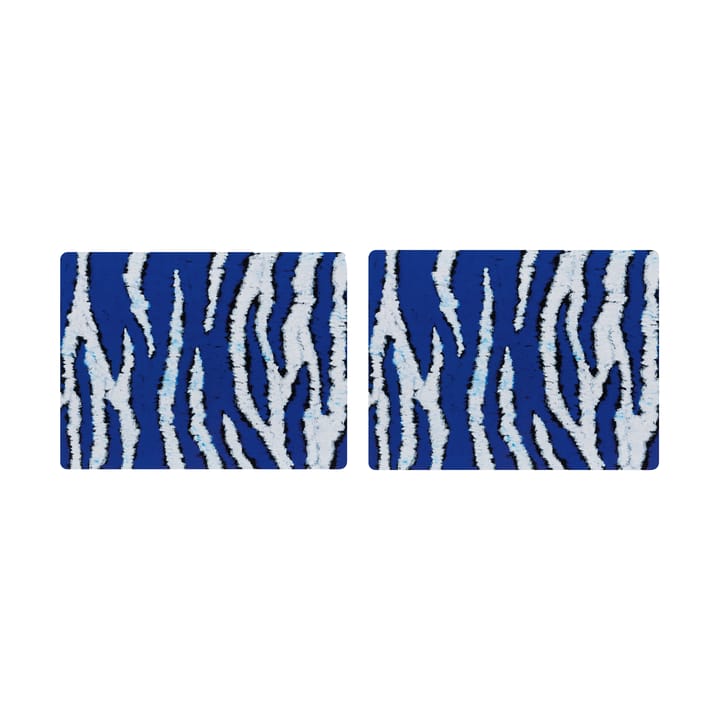 Monster dækkeserviet 30x40 cm 2-pak - Ultramarine blue-white - Hem