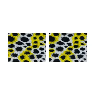 Monster dækkeserviet 30x40 cm 2-pak - White-yellow-black - Hem