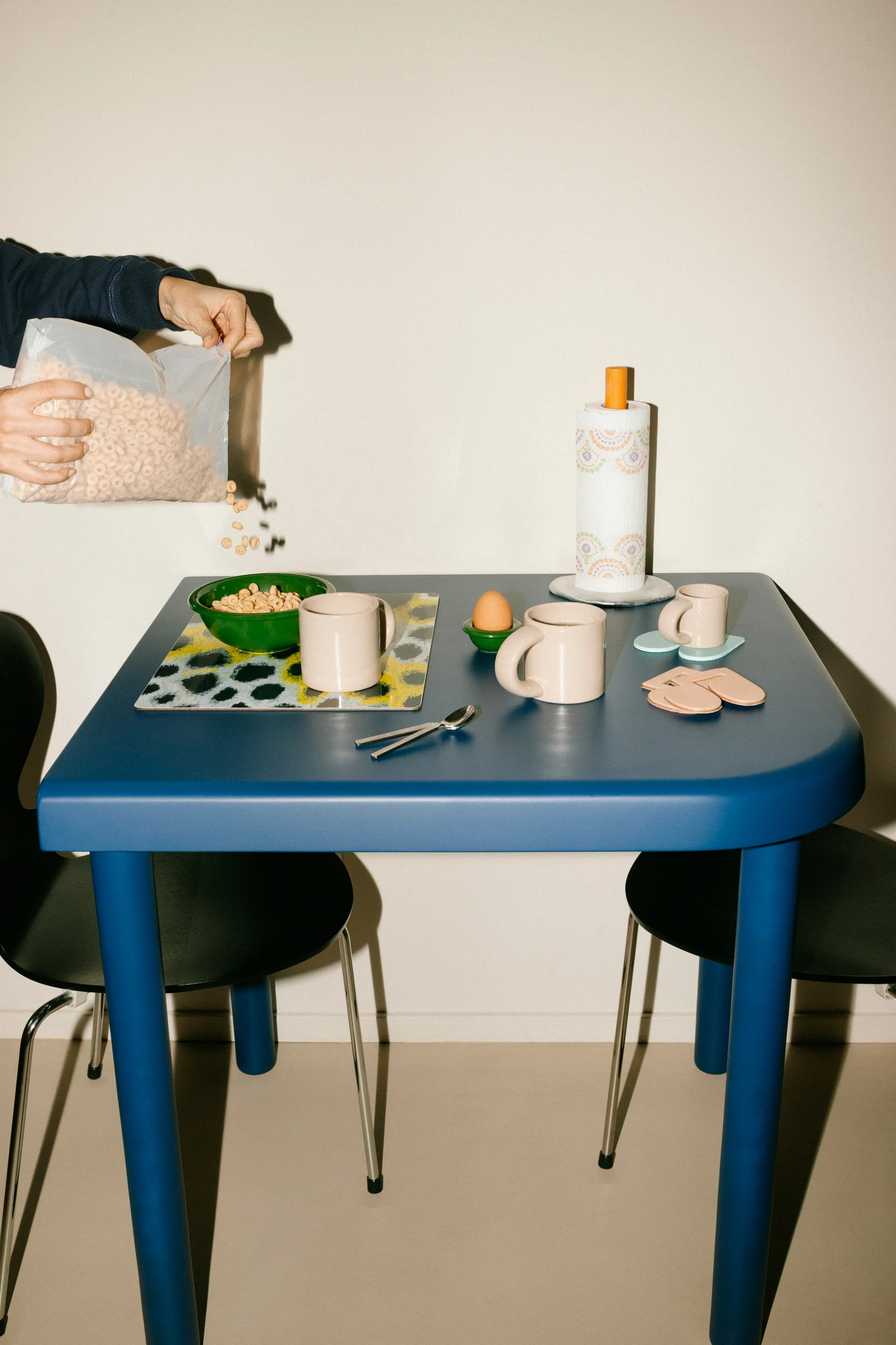 Monster dækkeserviet 30x40 cm 2-pak, White-yellow-black Hem