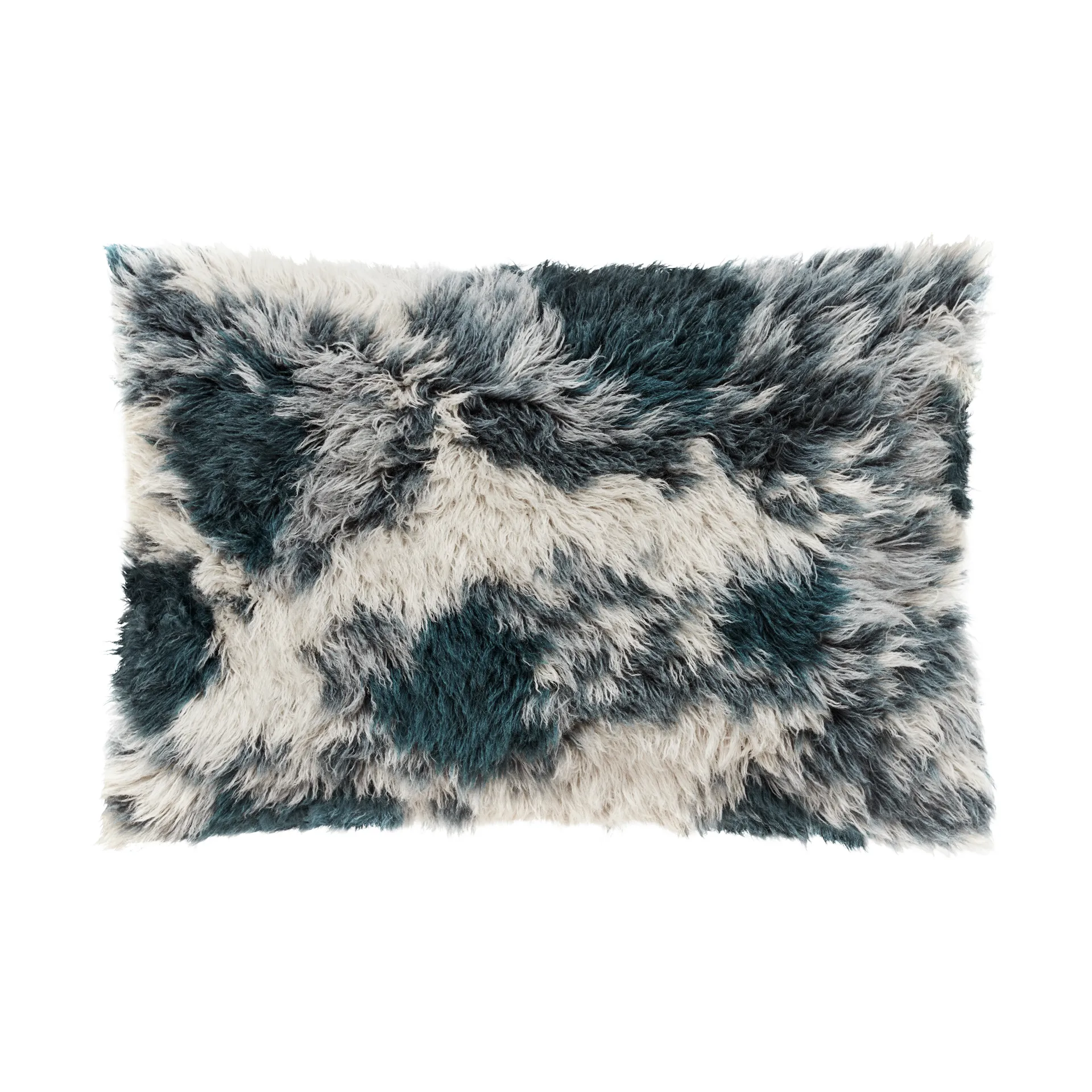 Monster pude Large 40x60 cm, Dark teal-off white Hem