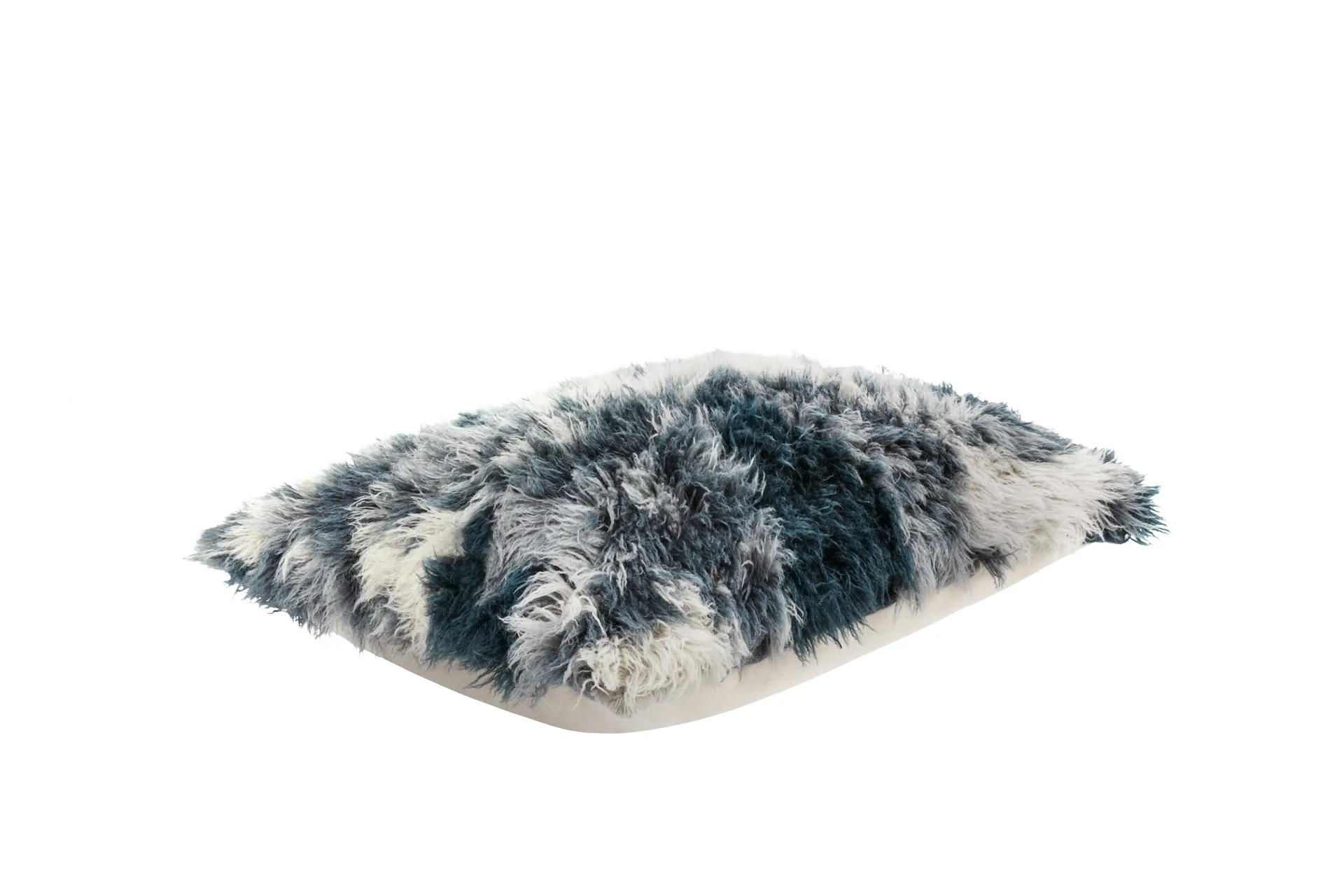 Monster pude Large 40x60 cm, Dark teal-off white Hem