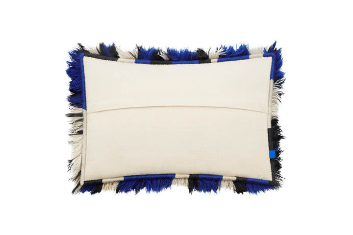 Monster pude Large 40x60 cm, Ultramarine blue-off white Hem