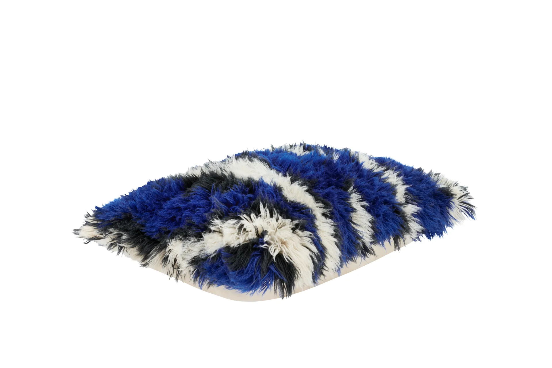 Monster pude Large 40x60 cm, Ultramarine blue-off white Hem