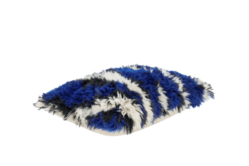 Monster pude Large 40x60 cm - Ultramarine blue-off white - Hem