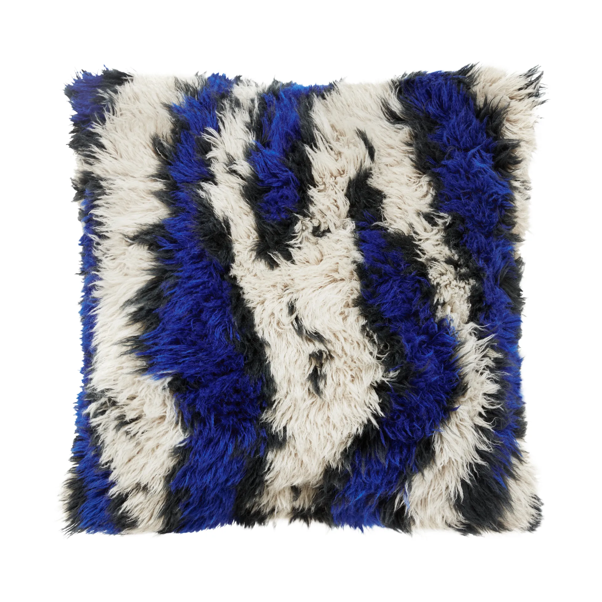 Monster pude Medium 50x50 cm, Ultramarine blue-off white Hem
