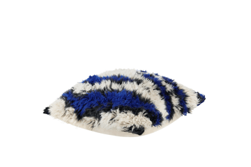 Monster pude Medium 50x50 cm - Ultramarine blue-off white - Hem
