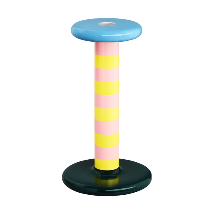 Pesa lysestage High 23 cm - Pink-sulfur yellow stripe - Hem