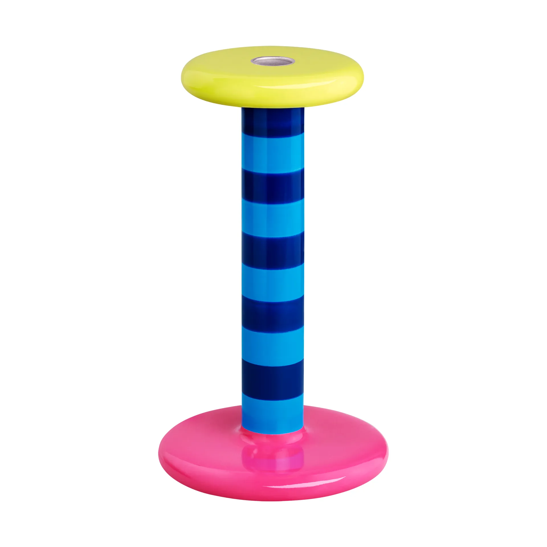 Pesa lysestage High 23 cm, Sky blue-night blue stripe Hem