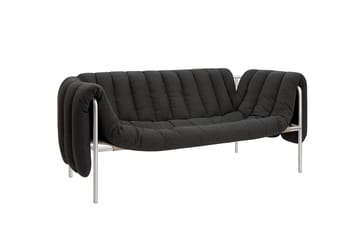 Puffy 2,5-pers. sofa 205 cm - Anthracite-rustfrit stål - Hem