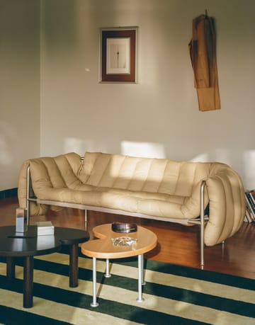Puffy 2,5-pers. sofa 205 cm - Sand leather-black grey - Hem