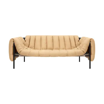 Puffy 2,5-pers. sofa 205 cm - Sand leather-black grey - Hem